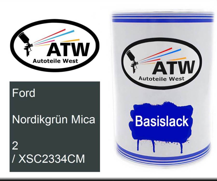 Ford, Nordikgrün Mica, 2 / XSC2334CM: 500ml Lackdose, von ATW Autoteile West.